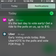 iPhone notifications trolling for more “yes” votes from Uber and Lyft customers by offering them a free ride to the early voting polls. Alternately: 2016's version of the invasive, unwanted pop-up ad.